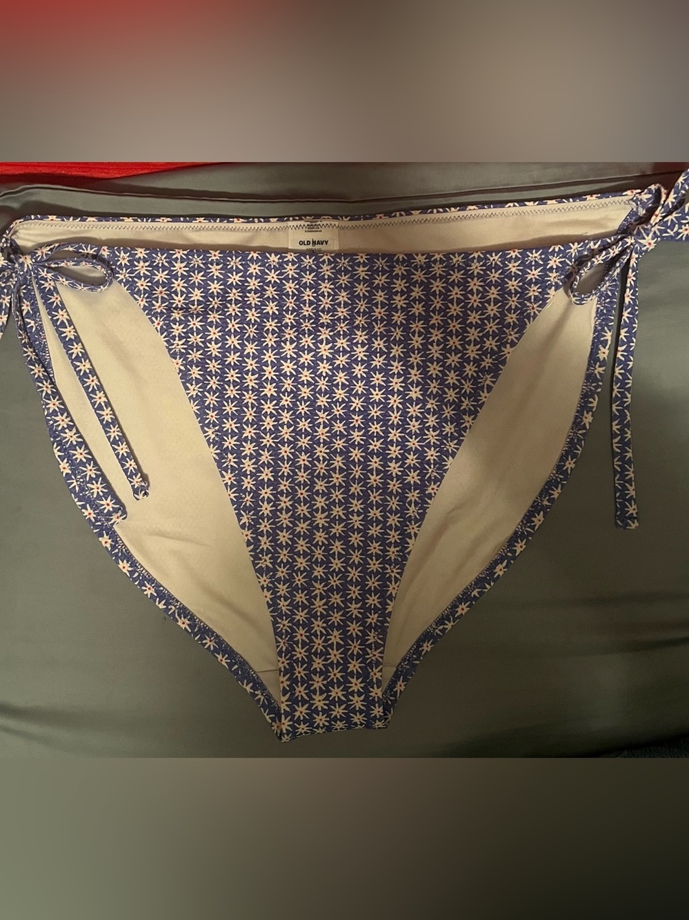 Old Navy Blue Floral Tie-Side Swim Bottoms Size Large